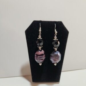 Purple And Black Earrings