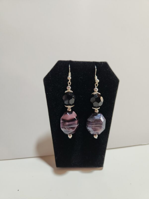 Purple And Black Earrings